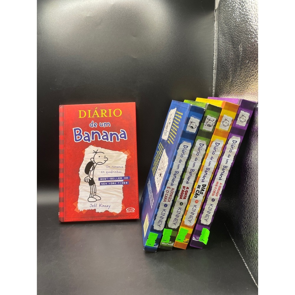 Diario de um Banana Portuguese Books Set 1-5 Jeff Kinney Wimpy Kid Hardcover